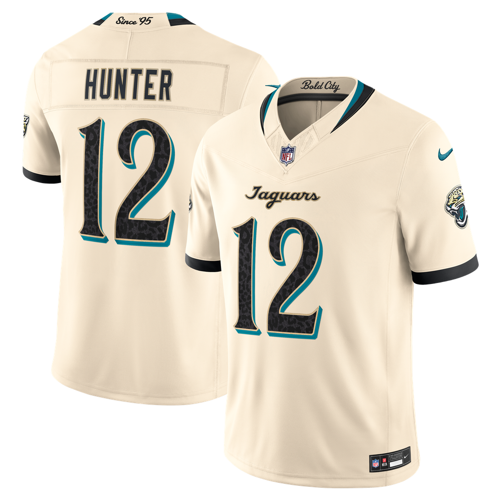 Men's Jacksonville Jaguars Travis Hunter Natural 2026 Rivalries Collection Stitched Limited Jersey