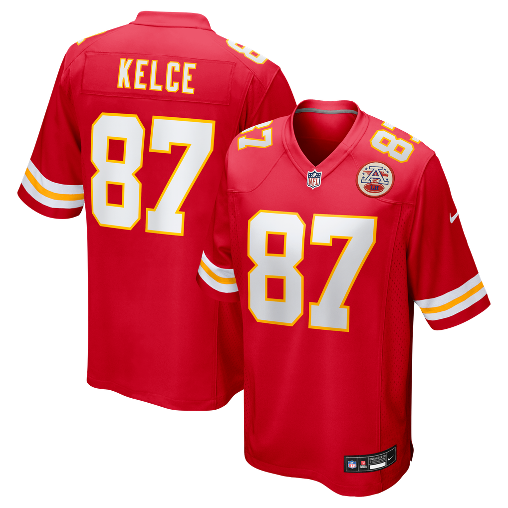 Men's Kansas City Chiefs Travis Kelce Red Game Jersey