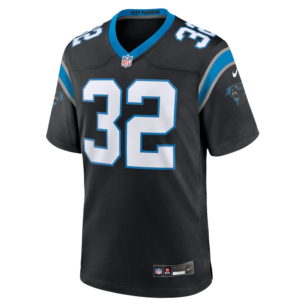 Men's Carolina Panthers Trevin Wallace Black Team Game Jersey