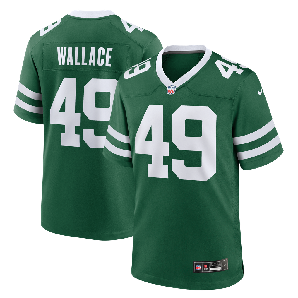 Men's New York Jets Trevin Wallace Legacy Green Team Game Jersey