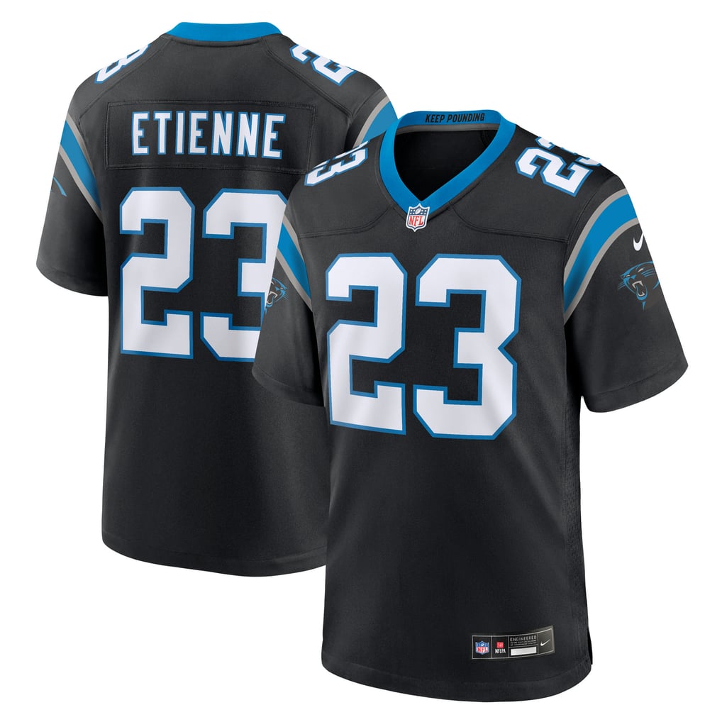 Men's Carolina Panthers Trevor Etienne Black Team Game Jersey