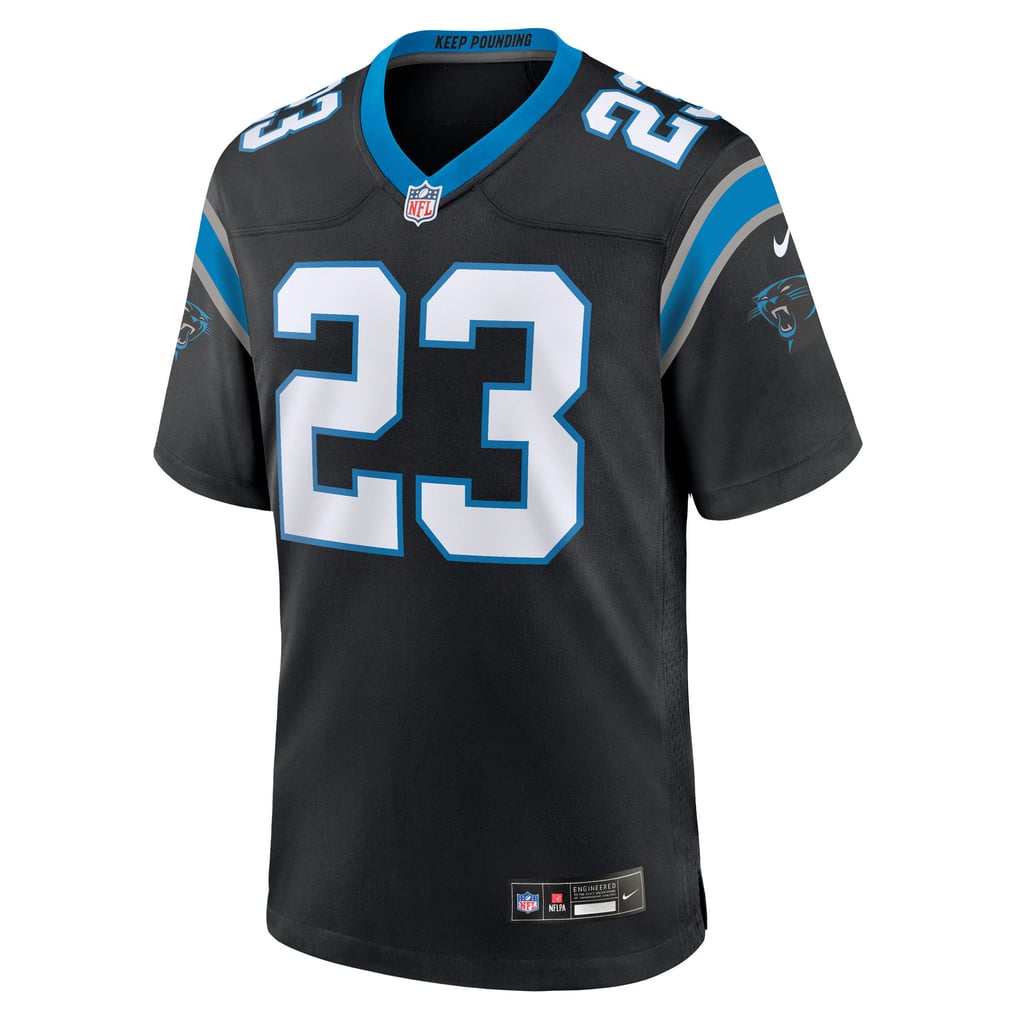 Men's Carolina Panthers Trevor Etienne Black Team Game Jersey
