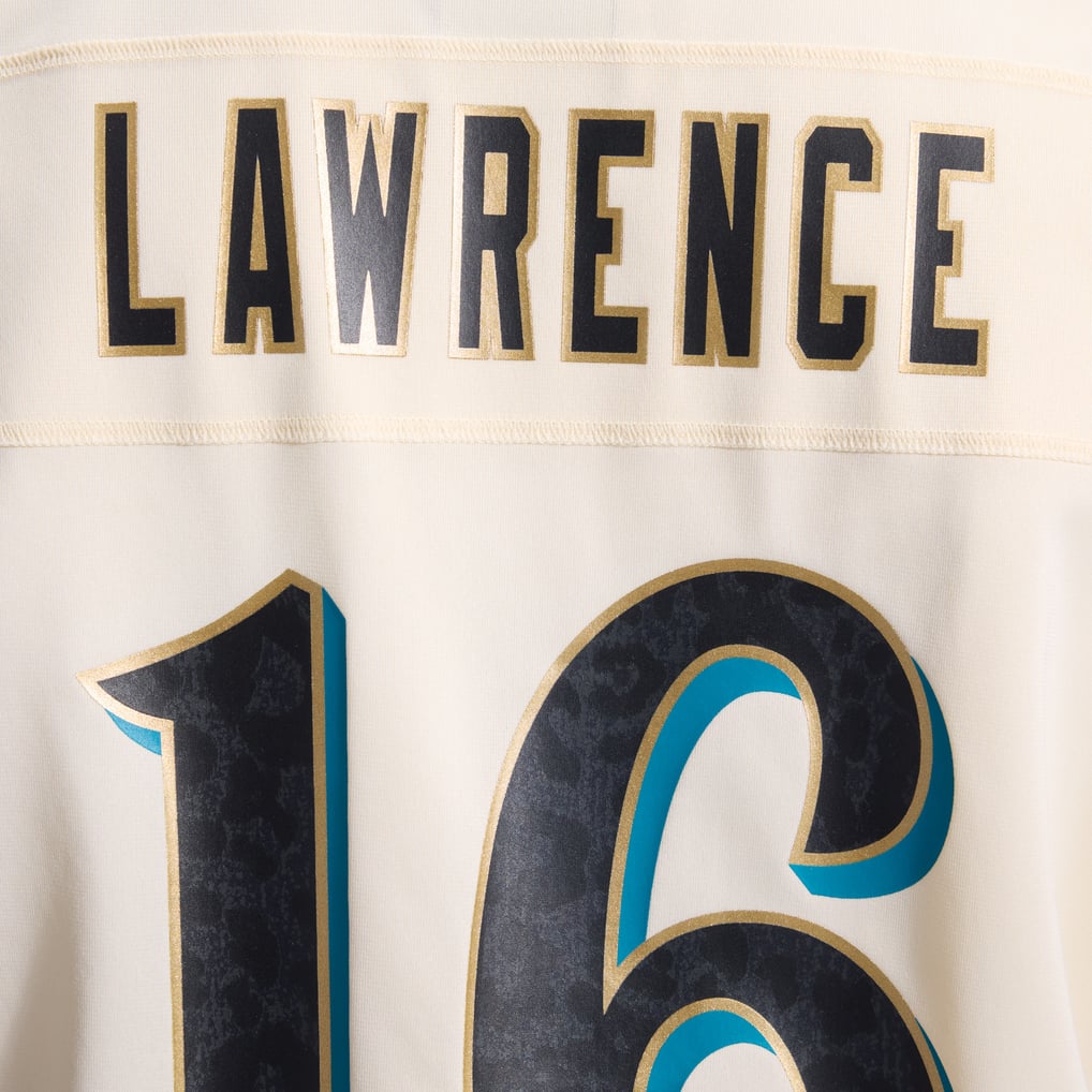 Men's Jacksonville Jaguars Trevor Lawrence Natural 2026 Rivalries Collection Game Jersey