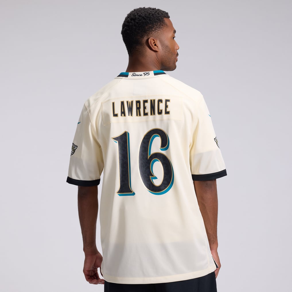 Men's Jacksonville Jaguars Trevor Lawrence Natural 2026 Rivalries Collection Game Jersey