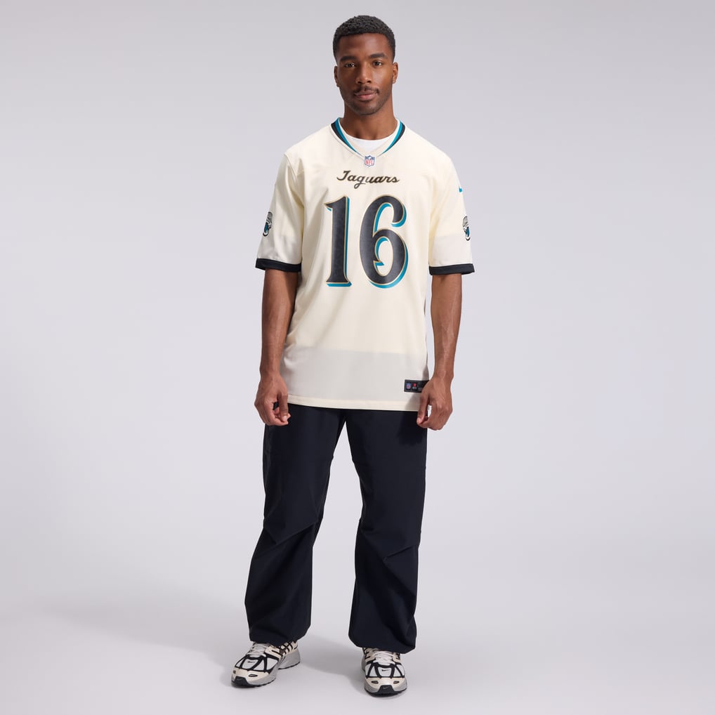 Men's Jacksonville Jaguars Trevor Lawrence Natural 2026 Rivalries Collection Game Jersey