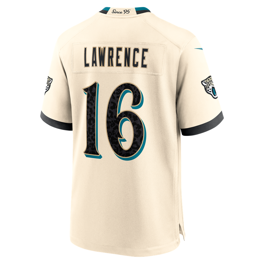 Men's Jacksonville Jaguars Trevor Lawrence Natural 2026 Rivalries Collection Game Jersey