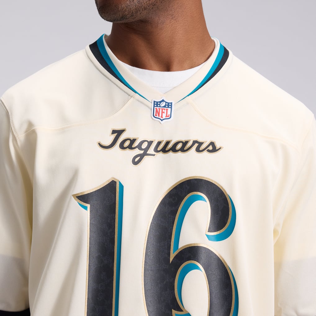 Men's Jacksonville Jaguars Trevor Lawrence Natural 2026 Rivalries Collection Game Jersey