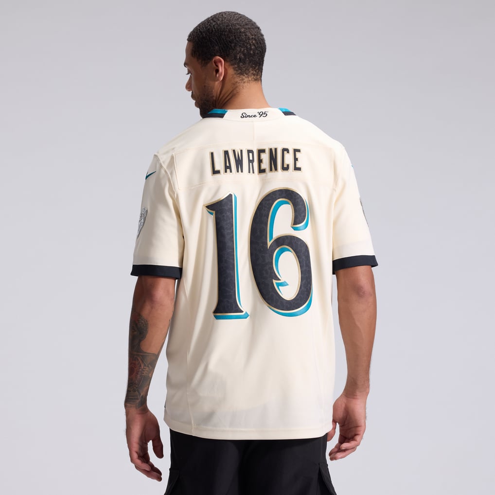Men's Jacksonville Jaguars Trevor Lawrence Natural 2026 Rivalries Collection Stitched Limited Jersey
