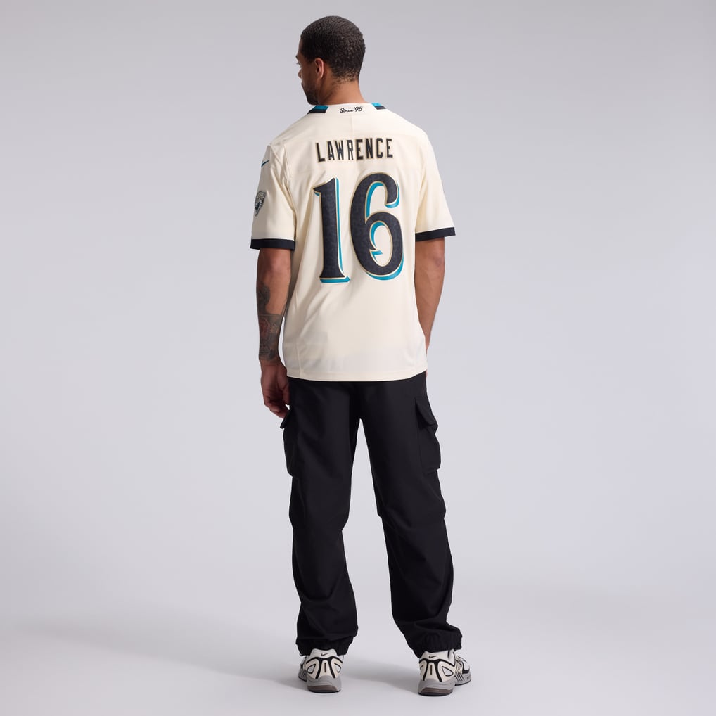 Men's Jacksonville Jaguars Trevor Lawrence Natural 2026 Rivalries Collection Stitched Limited Jersey
