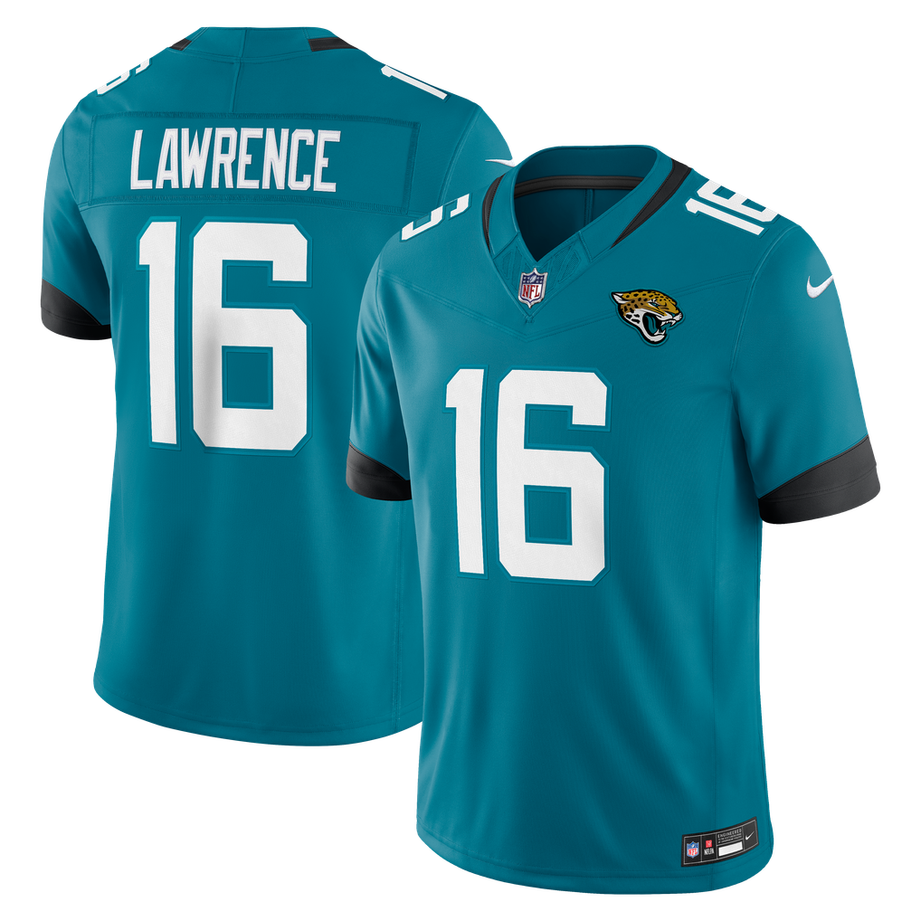 Men's Jacksonville Jaguars Trevor Lawrence Teal Team Vapor F.U.S.E. Stitched Limited Jersey