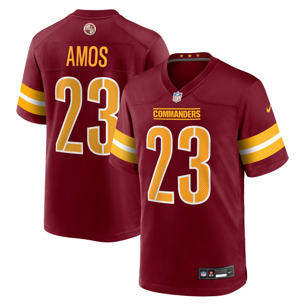 Men's Washington Commanders Trey Amos Burgundy Team Game Jersey
