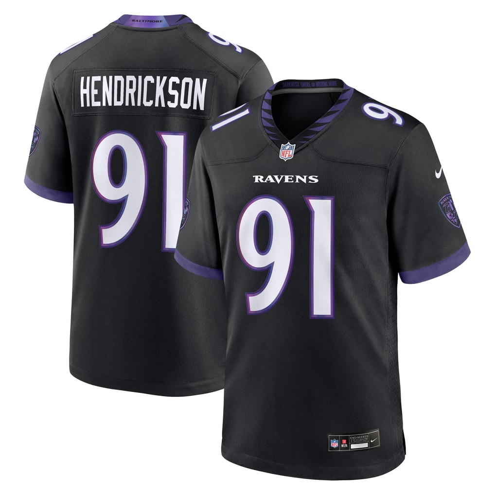 Men's Baltimore Ravens Trey Hendrickson Black Alternate Game Jersey