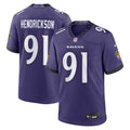 Men's Baltimore Ravens Trey Hendrickson Purple Team Game Jersey