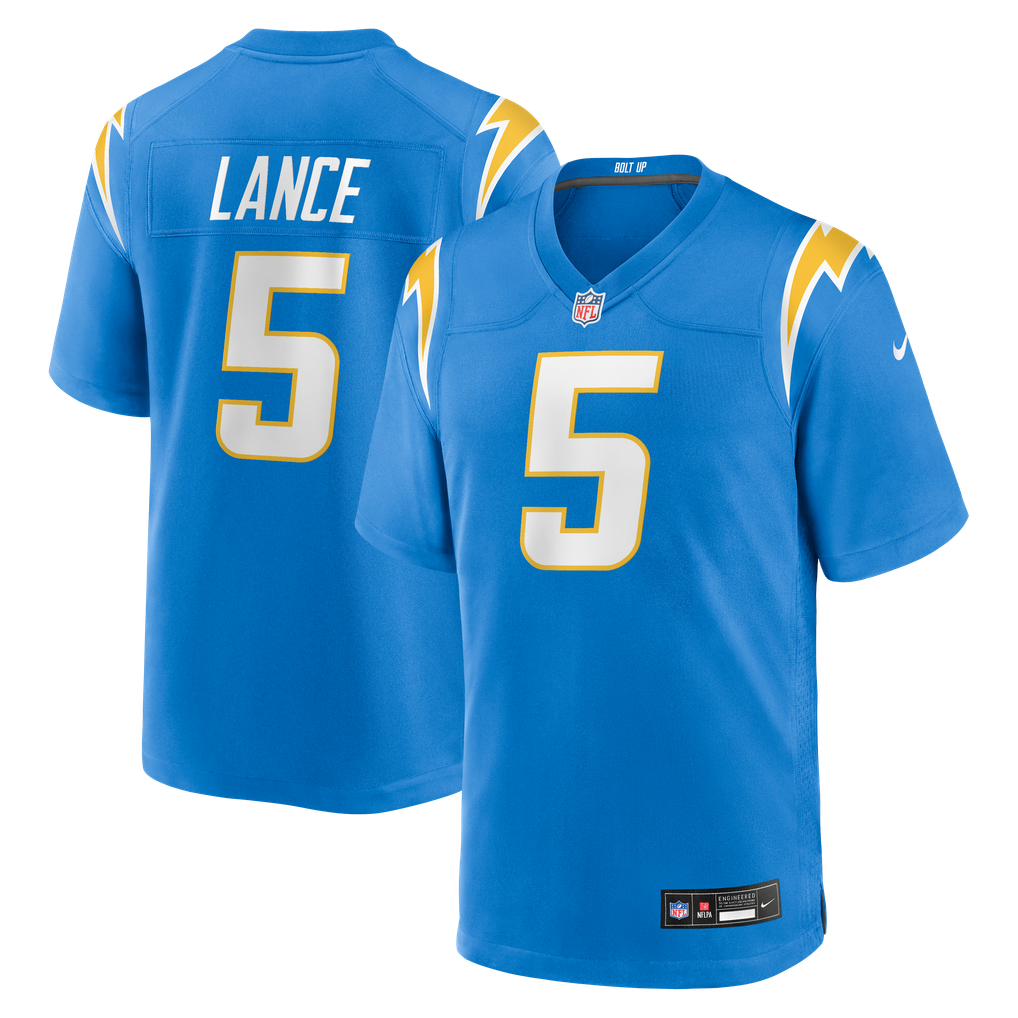 Men's Los Angeles Chargers Trey Lance Powder Blue Team Game Jersey