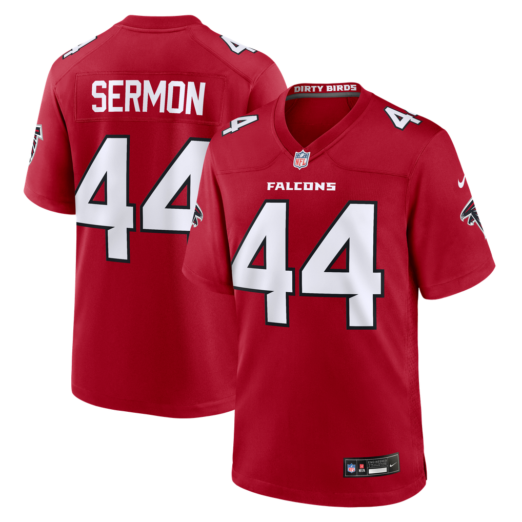 Men's Atlanta Falcons Trey Sermon Red Team Game Jersey