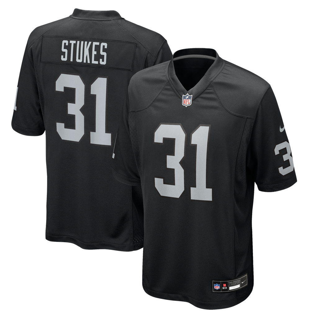 Men's Las Vegas Raiders Treydan Stukes Black Team Game Jersey