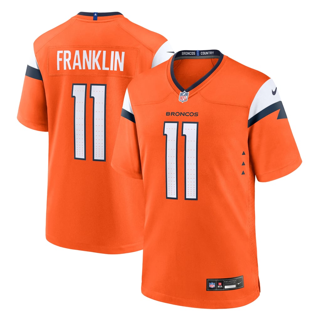 Men's Denver Broncos Troy Franklin Orange Team Game Jersey