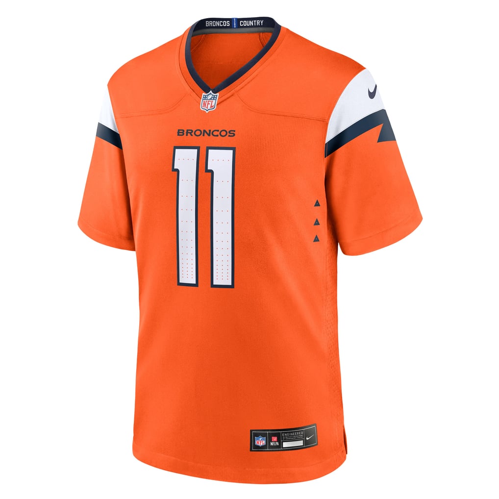 Men's Denver Broncos Troy Franklin Orange Team Game Jersey