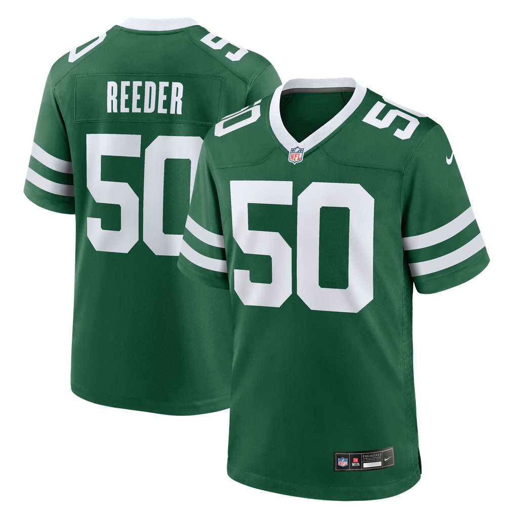 Men's New York Jets Troy Reeder Legacy Green Team Game Jersey