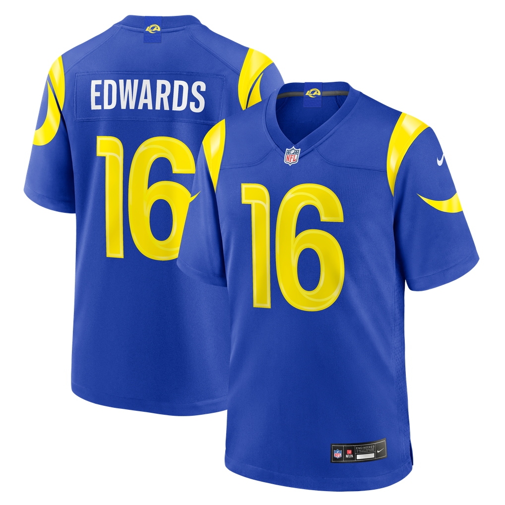 Men's Los Angeles Rams Tru Edwards Royal Team Game Jersey