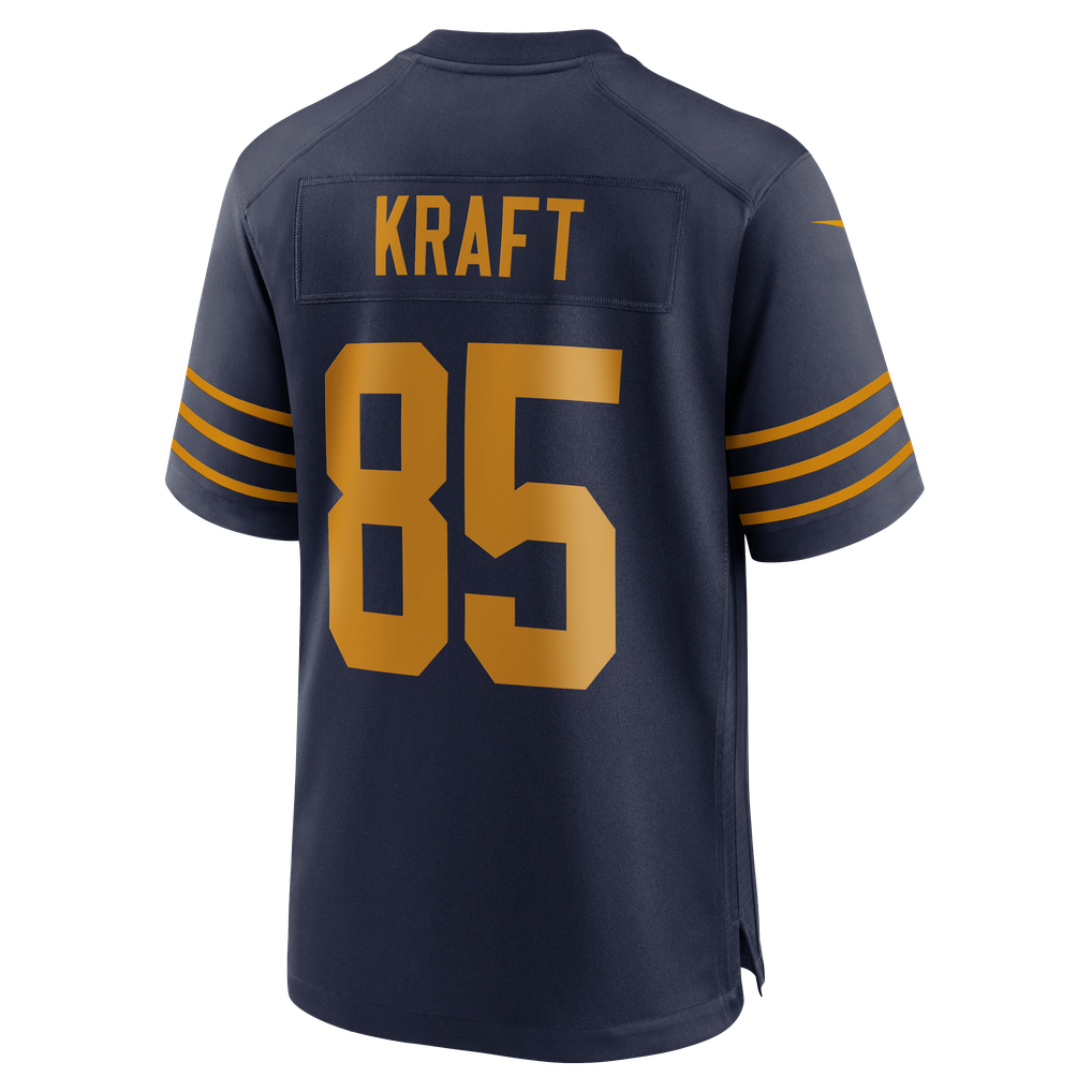Men's Green Bay Packers Tucker Kraft Navy Alternate Game Jersey