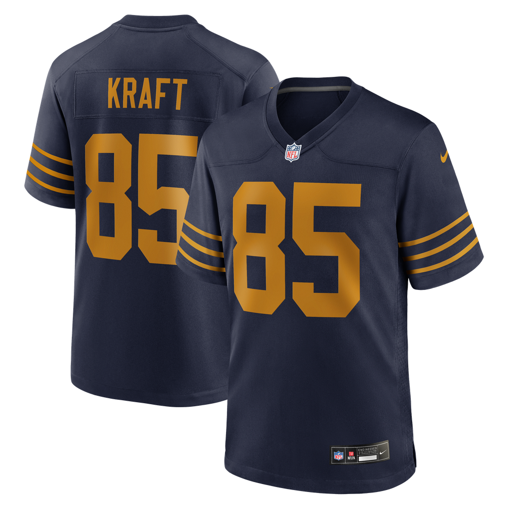 Men's Green Bay Packers Tucker Kraft Navy Alternate Game Jersey