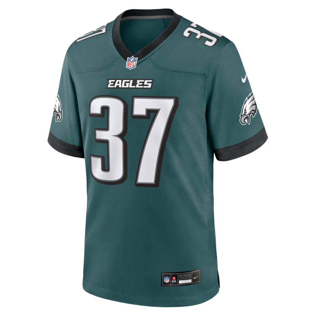Men's Philadelphia Eagles Tucker Large Midnight Green Team Game Jersey