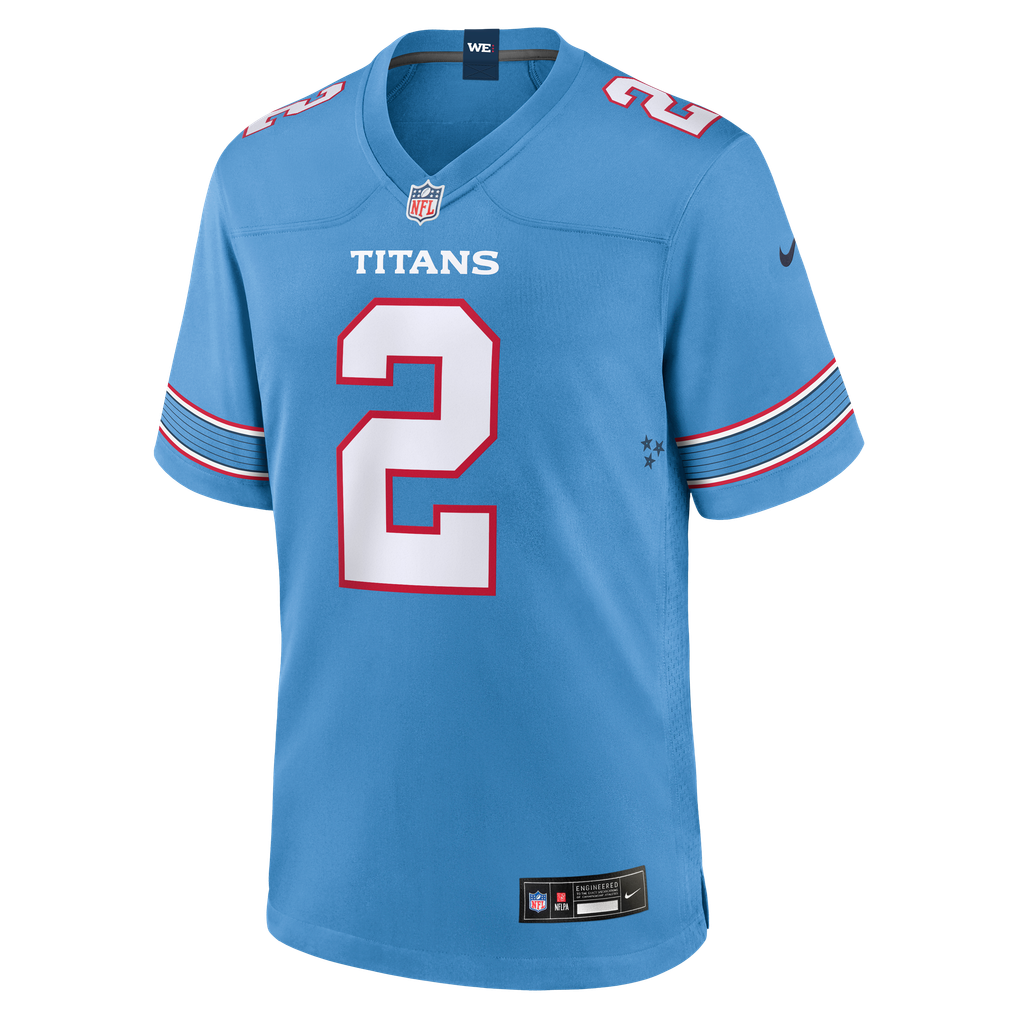 Men's Tennessee Titans Tyjae Spears Light Blue Game Jersey