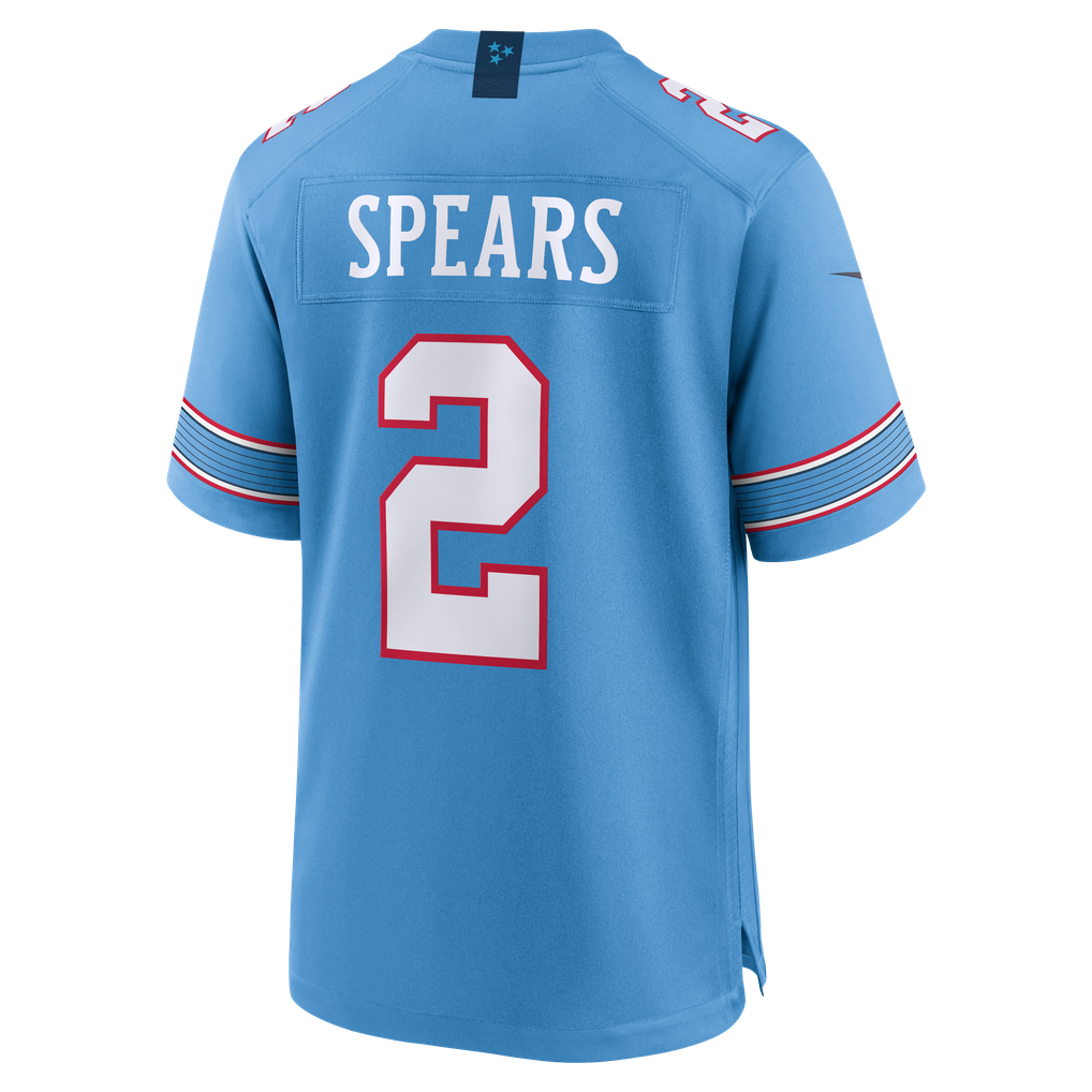 Men's Tennessee Titans Tyjae Spears Light Blue Game Jersey