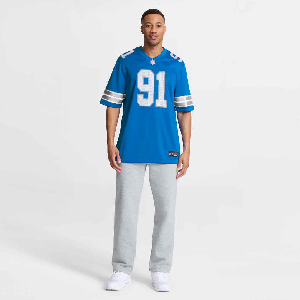 Men's Detroit Lions Tyleik Williams Blue Team Game Jersey