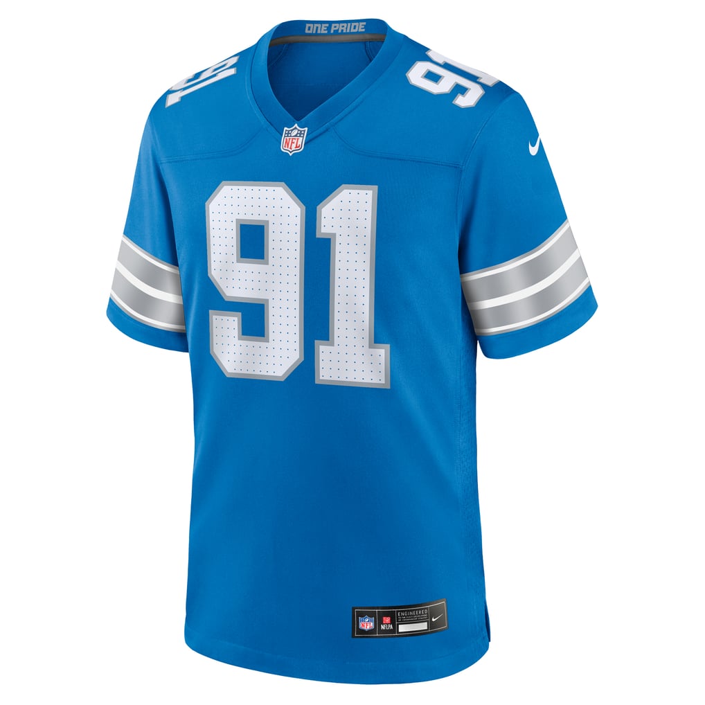 Men's Detroit Lions Tyleik Williams Blue Team Game Jersey