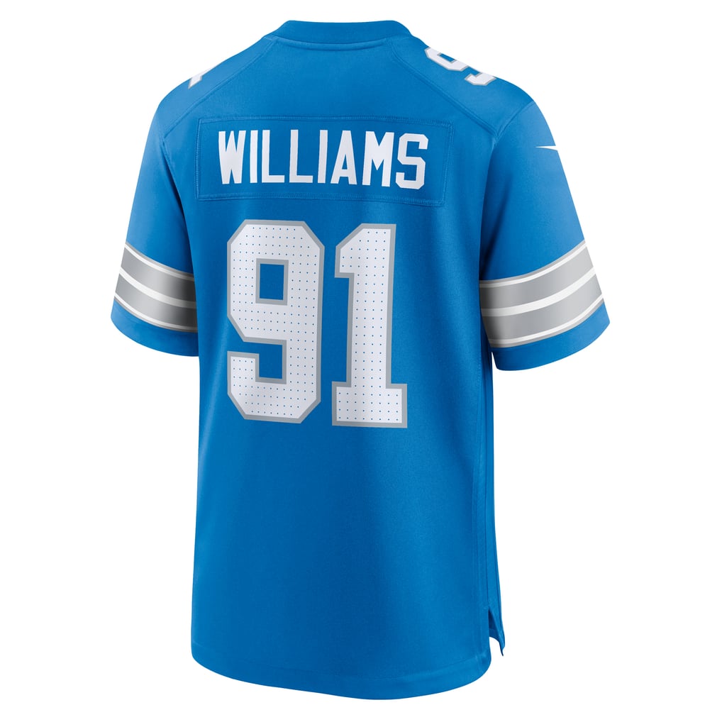 Men's Detroit Lions Tyleik Williams Blue Team Game Jersey