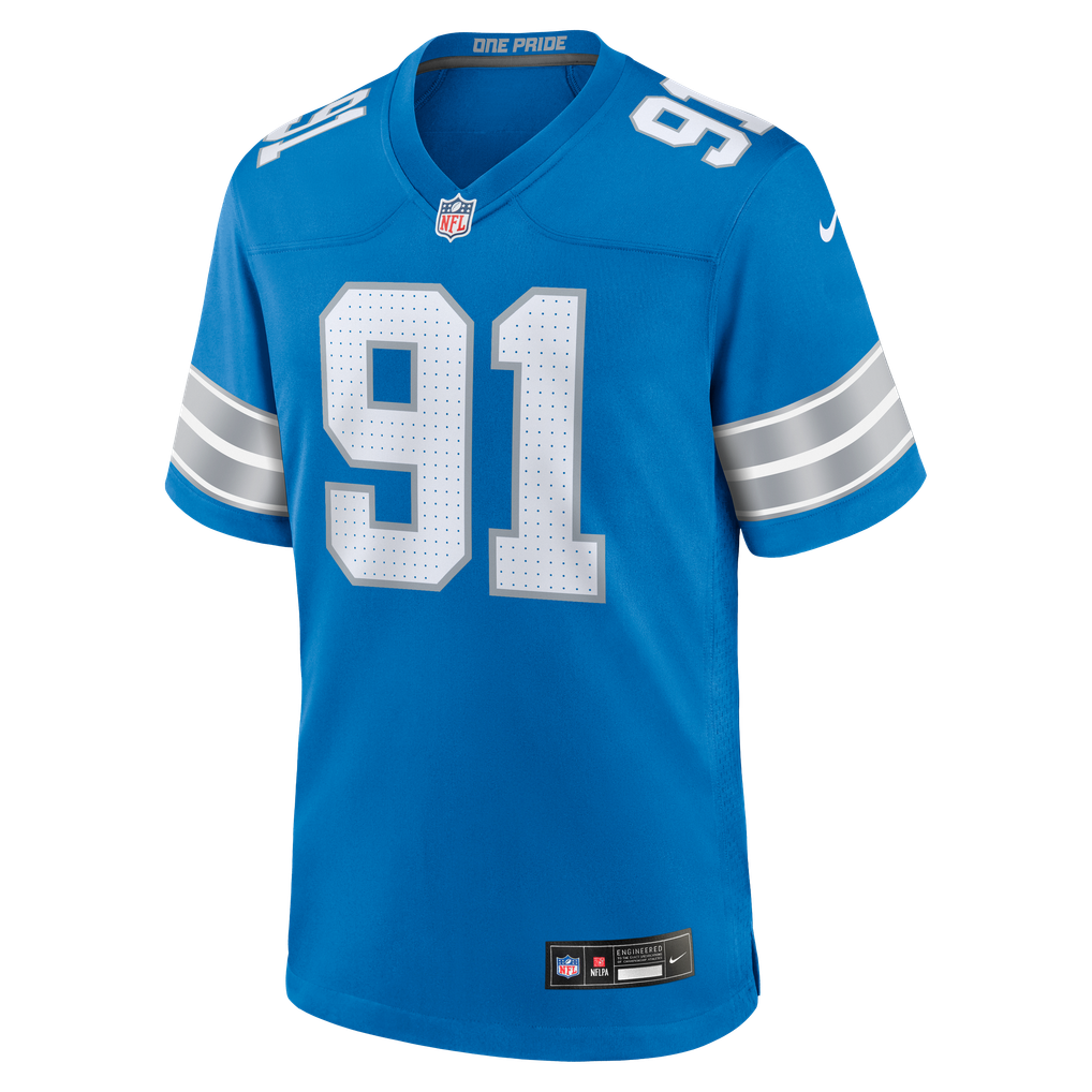 Men's Detroit Lions Tyleik Williams Blue Team Game Jersey