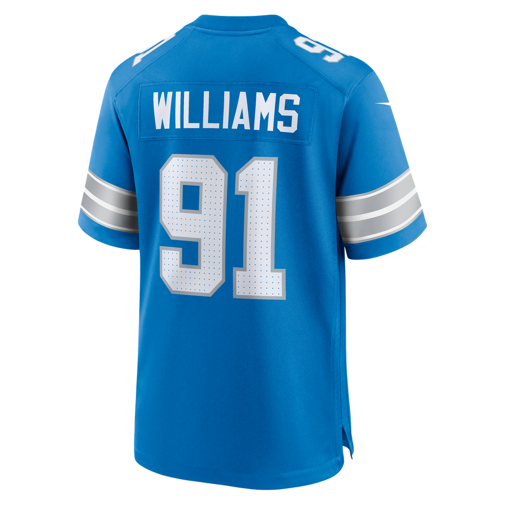 Men's Detroit Lions Tyleik Williams Blue Team Game Jersey