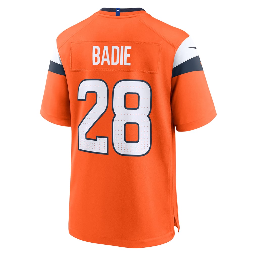 Men's Denver Broncos Tyler Badie Orange Team Game Jersey