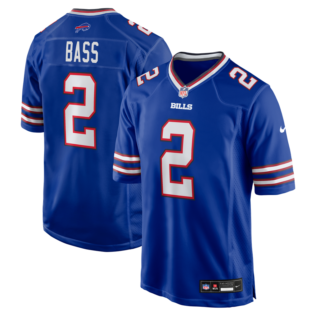Men's Buffalo Bills Tyler Bass Royal Game Player Jersey