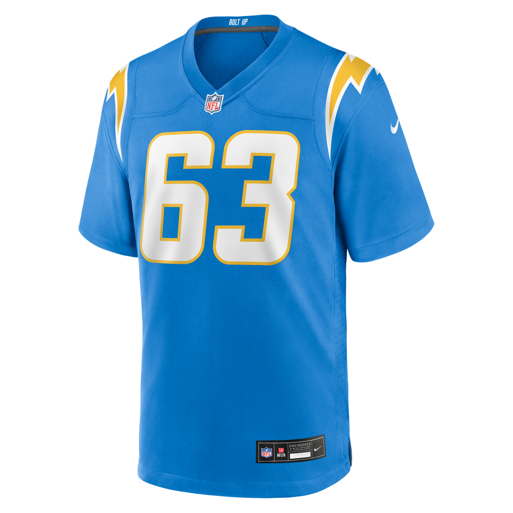 Men's Los Angeles Chargers Tyler Biadasz Powder Blue Team Game Jersey