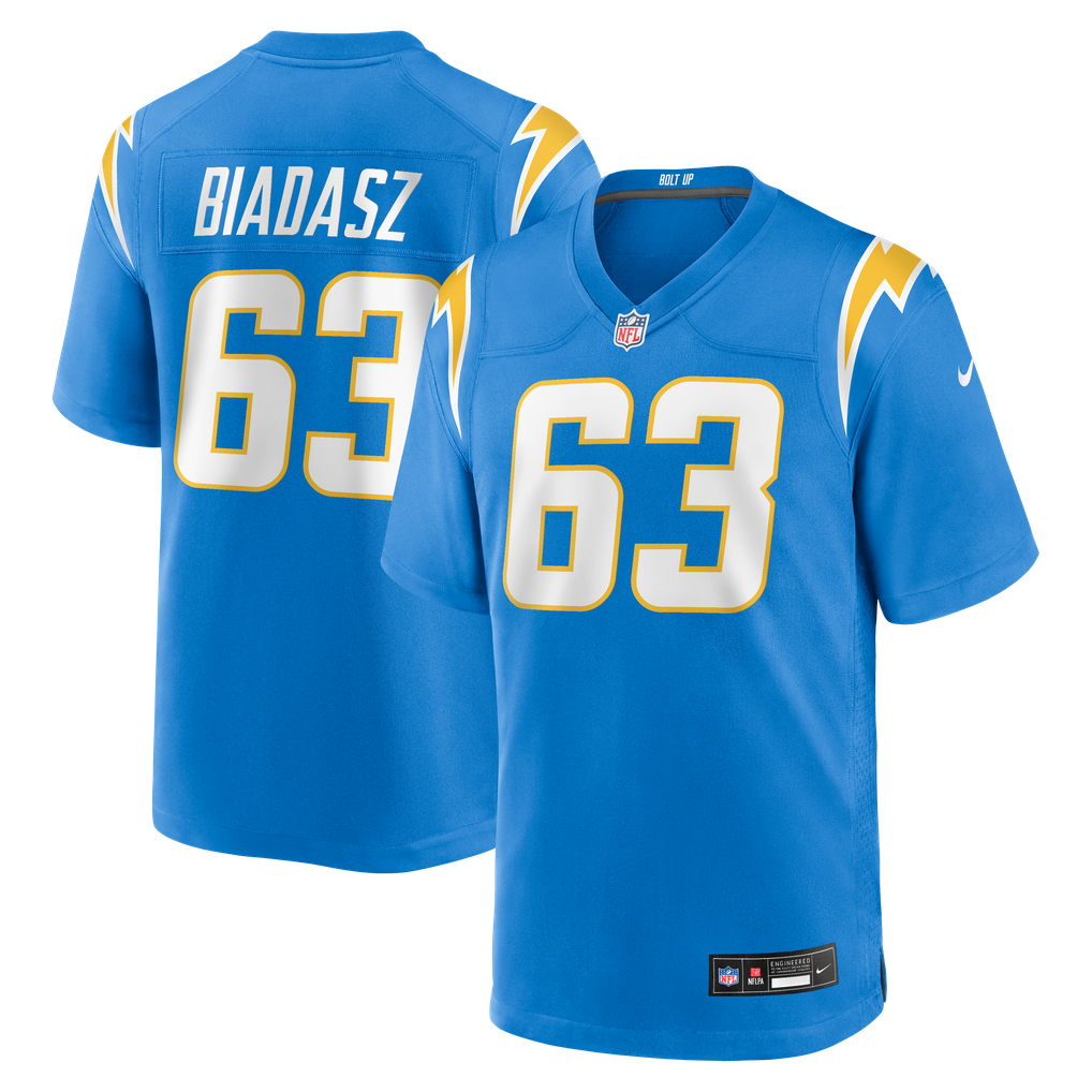 Men's Los Angeles Chargers Tyler Biadasz Powder Blue Team Game Jersey