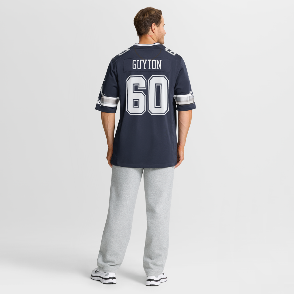Men's Dallas Cowboys Tyler Guyton Navy Player Game Jersey