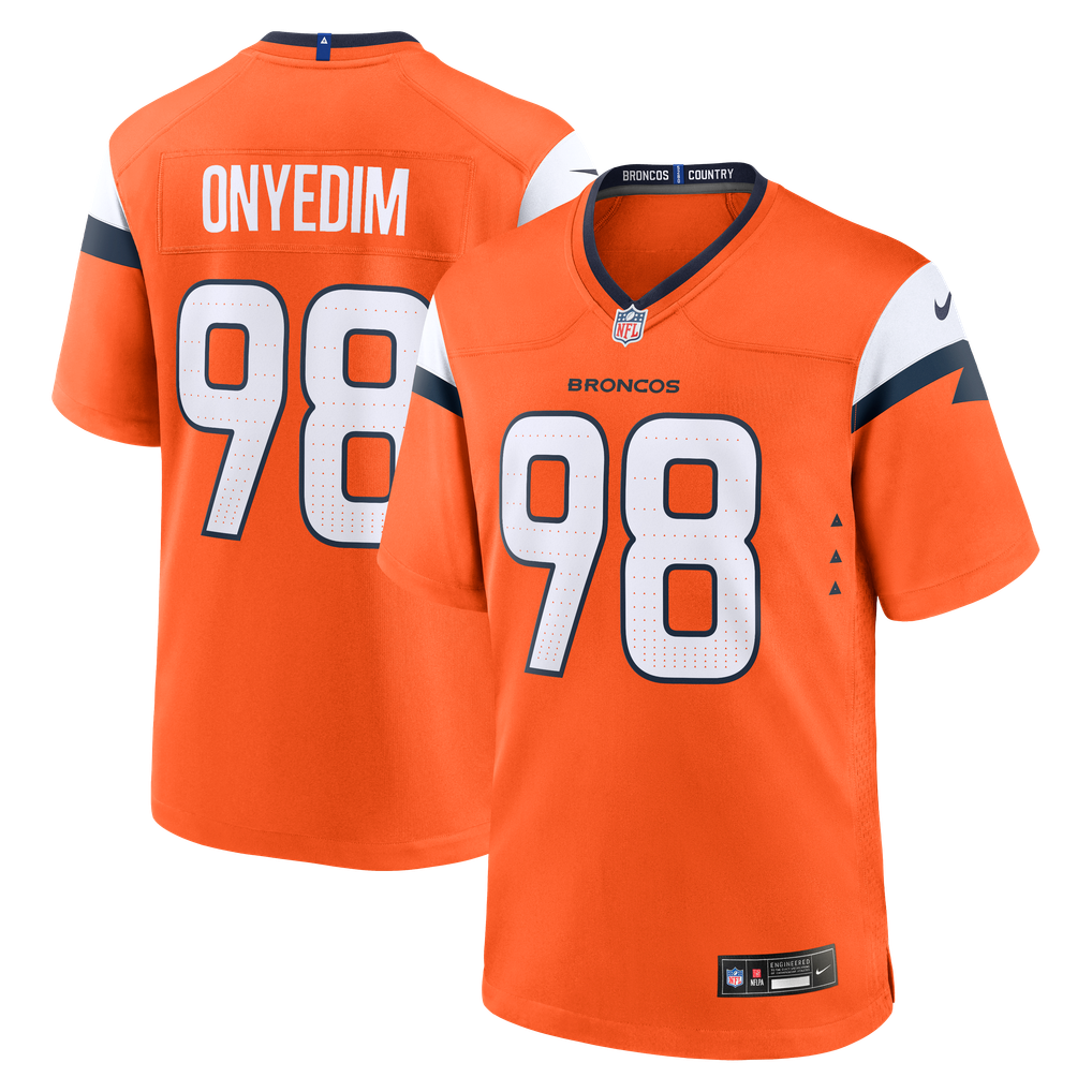 Men's Denver Broncos Tyler Onyedim Orange Game Jersey