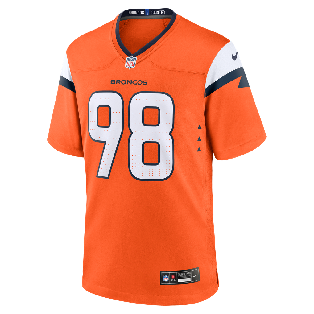Men's Denver Broncos Tyler Onyedim Orange Game Jersey