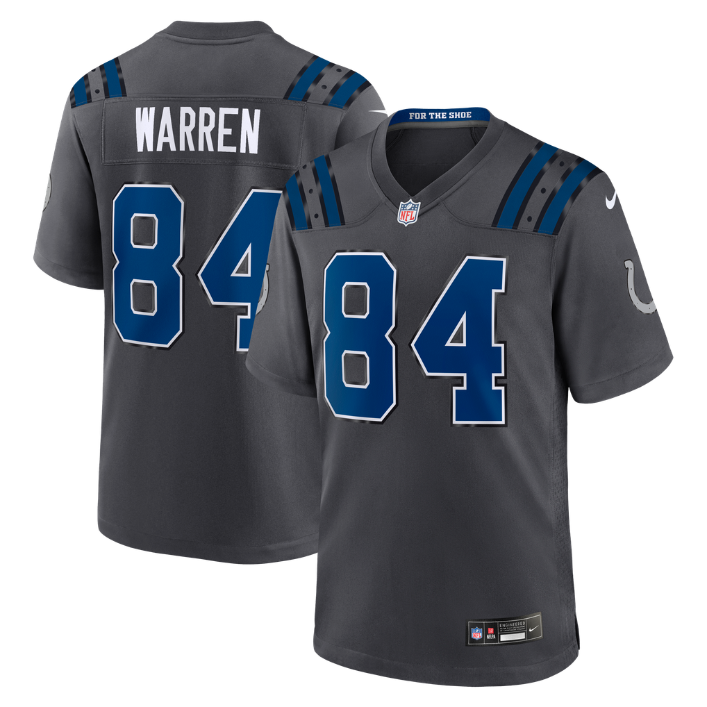 Men's Indianapolis Colts Tyler Warren Anthracite 2026 Rivalries Collection Game Jersey