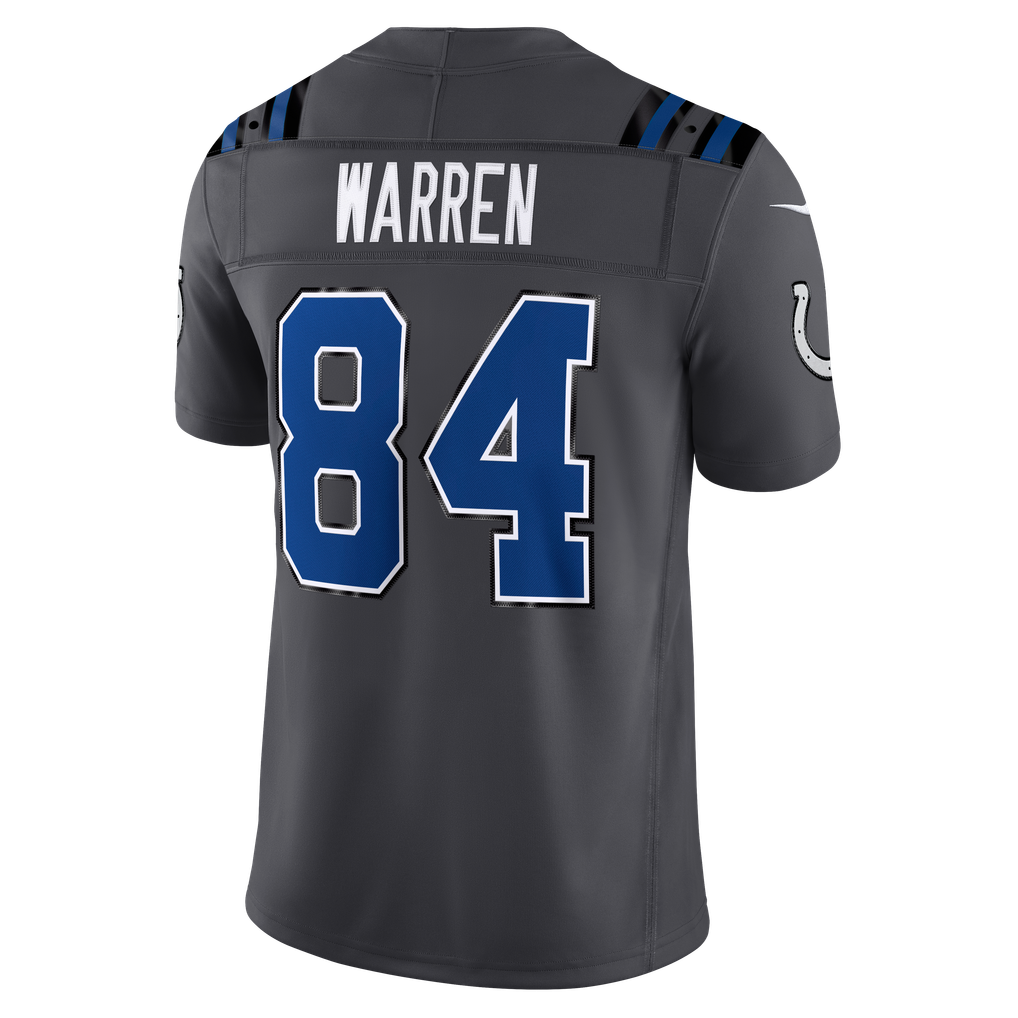 Men's Indianapolis Colts Tyler Warren Anthracite 2026 Rivalries Collection Stitched Limited Jersey