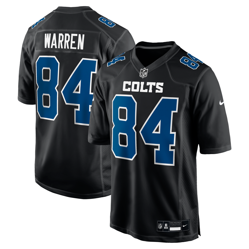 Men's Indianapolis Colts Tyler Warren Carbon Black Fashion Game Jersey