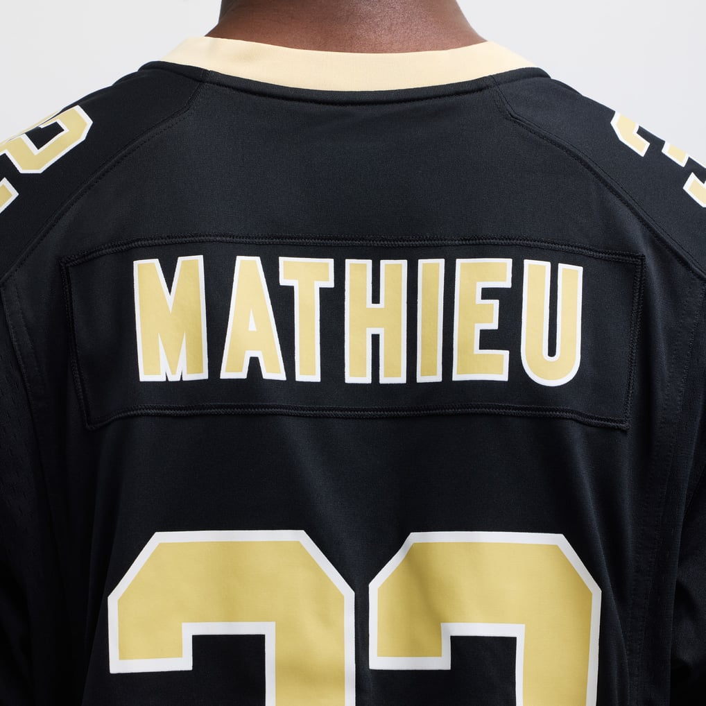 Men's New Orleans Saints Tyrann Mathieu Black Game Jersey
