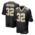 Men's New Orleans Saints Tyrann Mathieu Black Game Jersey