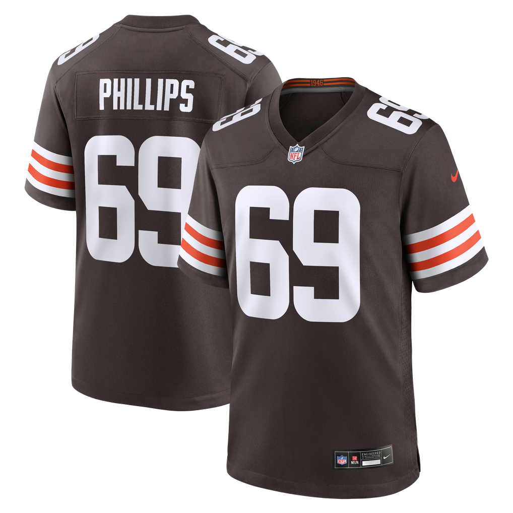 Men's Cleveland Browns Tyre Phillips Brown Team Game Jersey