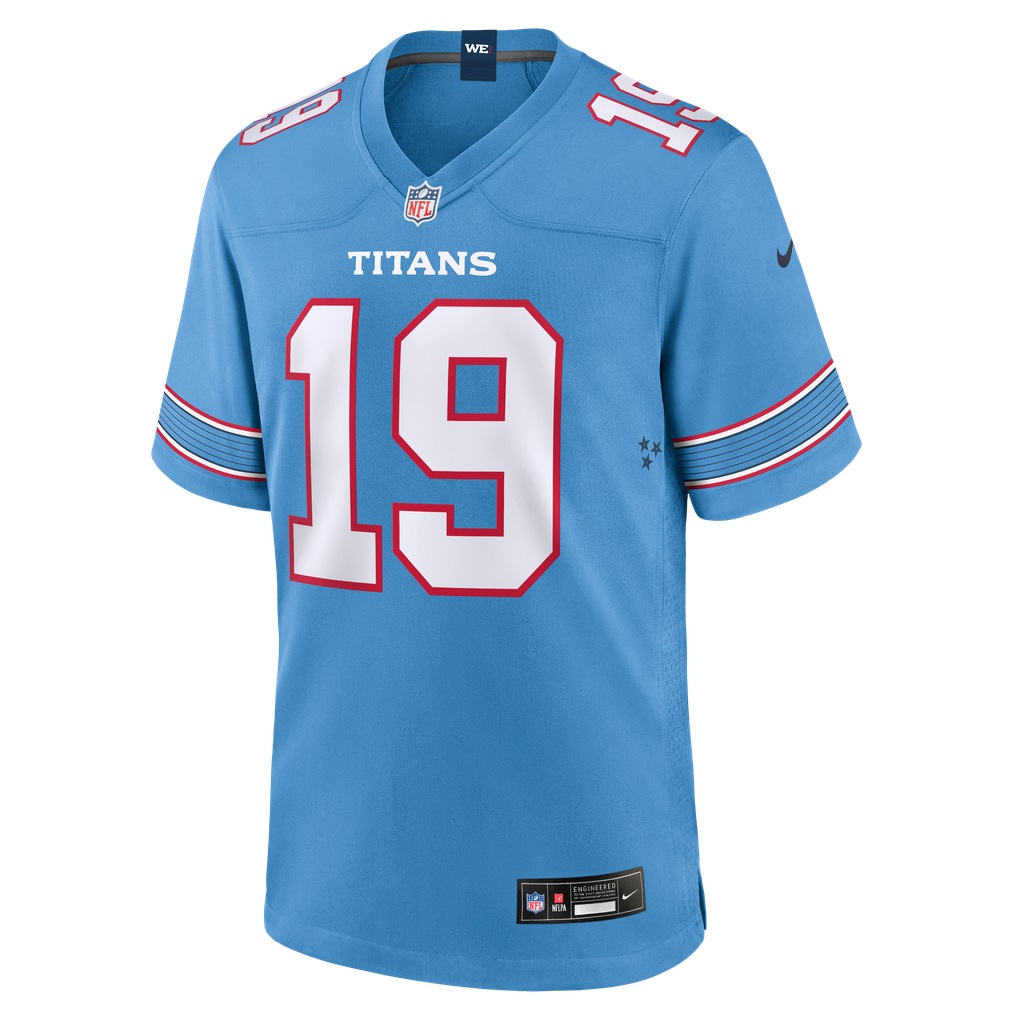Men's Tennessee Titans Tyren Montgomery Light Blue Team Game Jersey