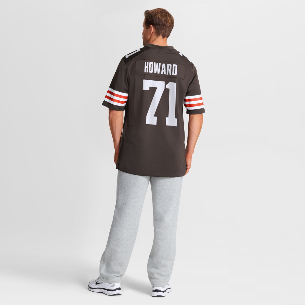 Men's Cleveland Browns Tytus Howard Brown Team Game Jersey