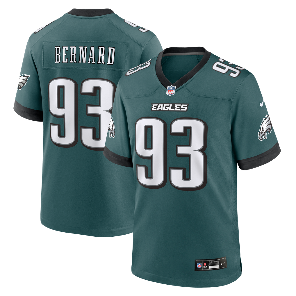 Men's Philadelphia Eagles Uar Bernard Midnight Green Team Game Jersey